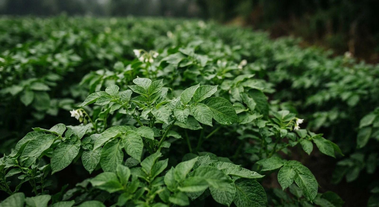 Green crop canopy under camera observation
